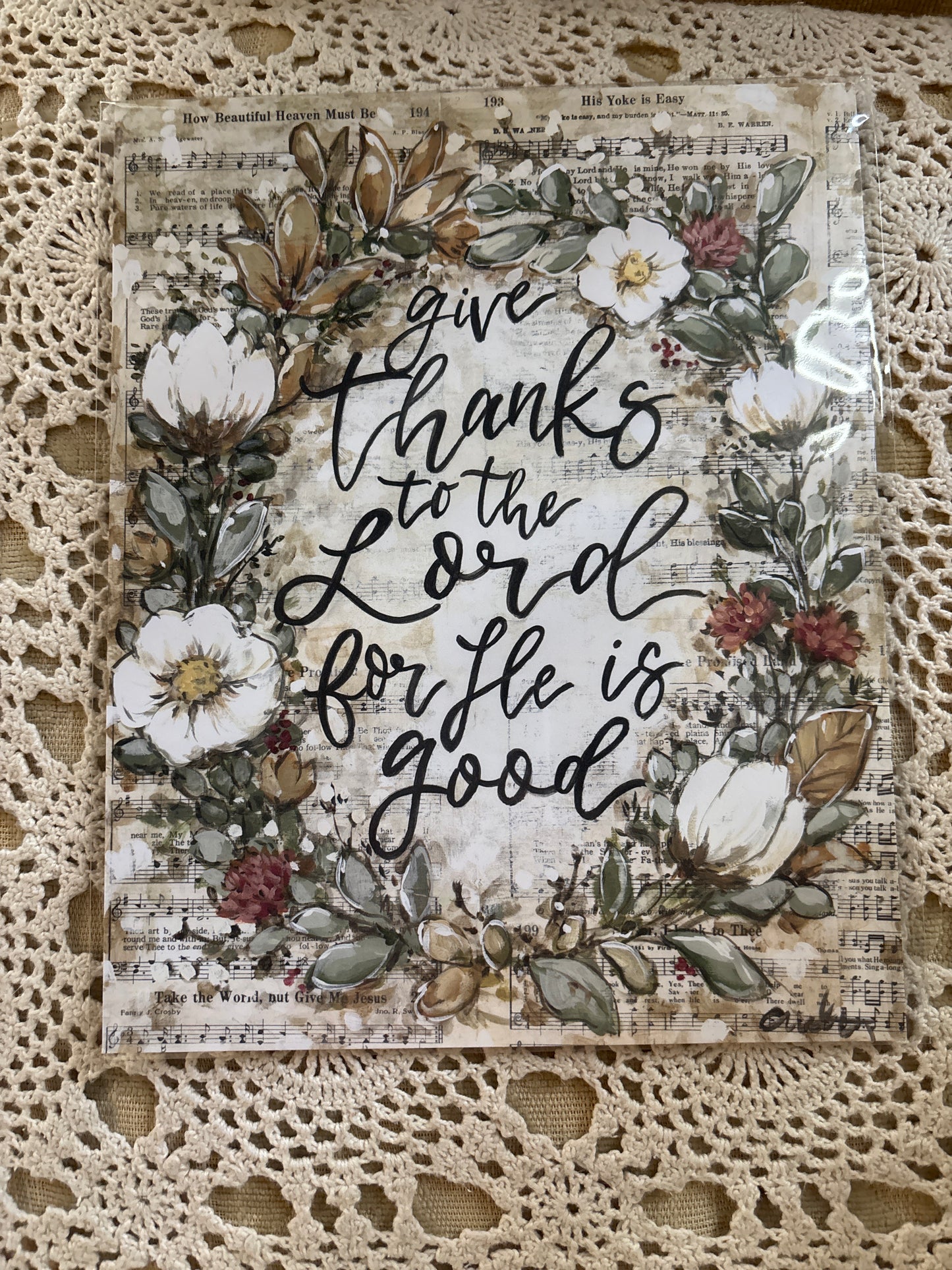 “Give Thanks” paper print 8x10