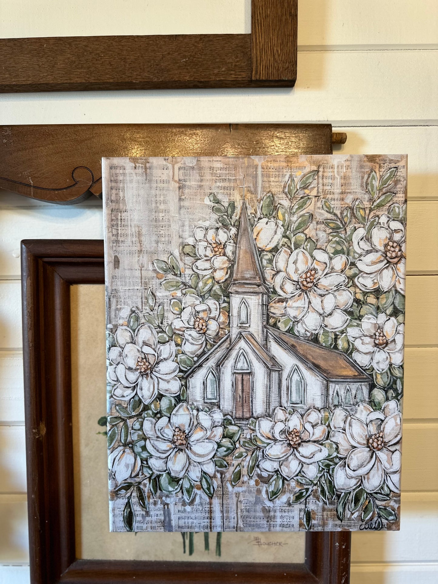 Magnolia Church Canvas Print