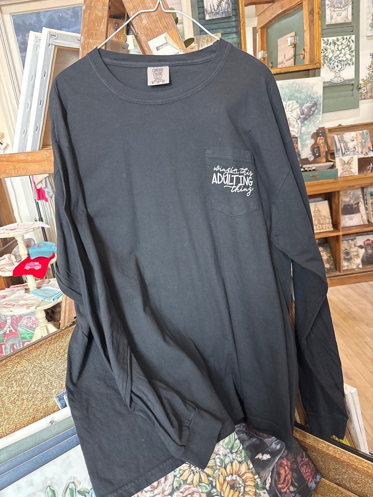 Winging The Adult Thing Comfort Color Long Sleeve