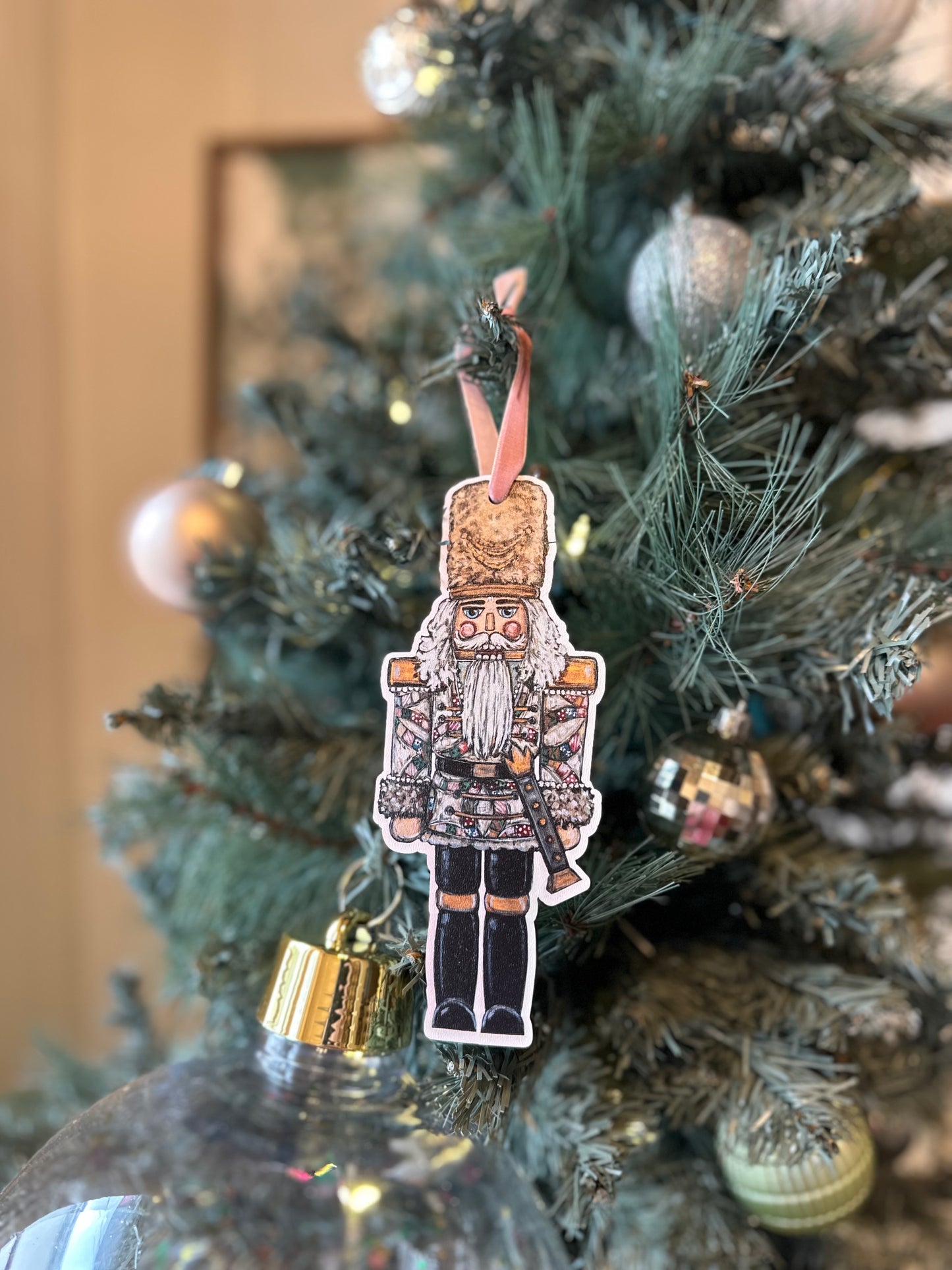 Quilted Nutcracker Shape Ornament