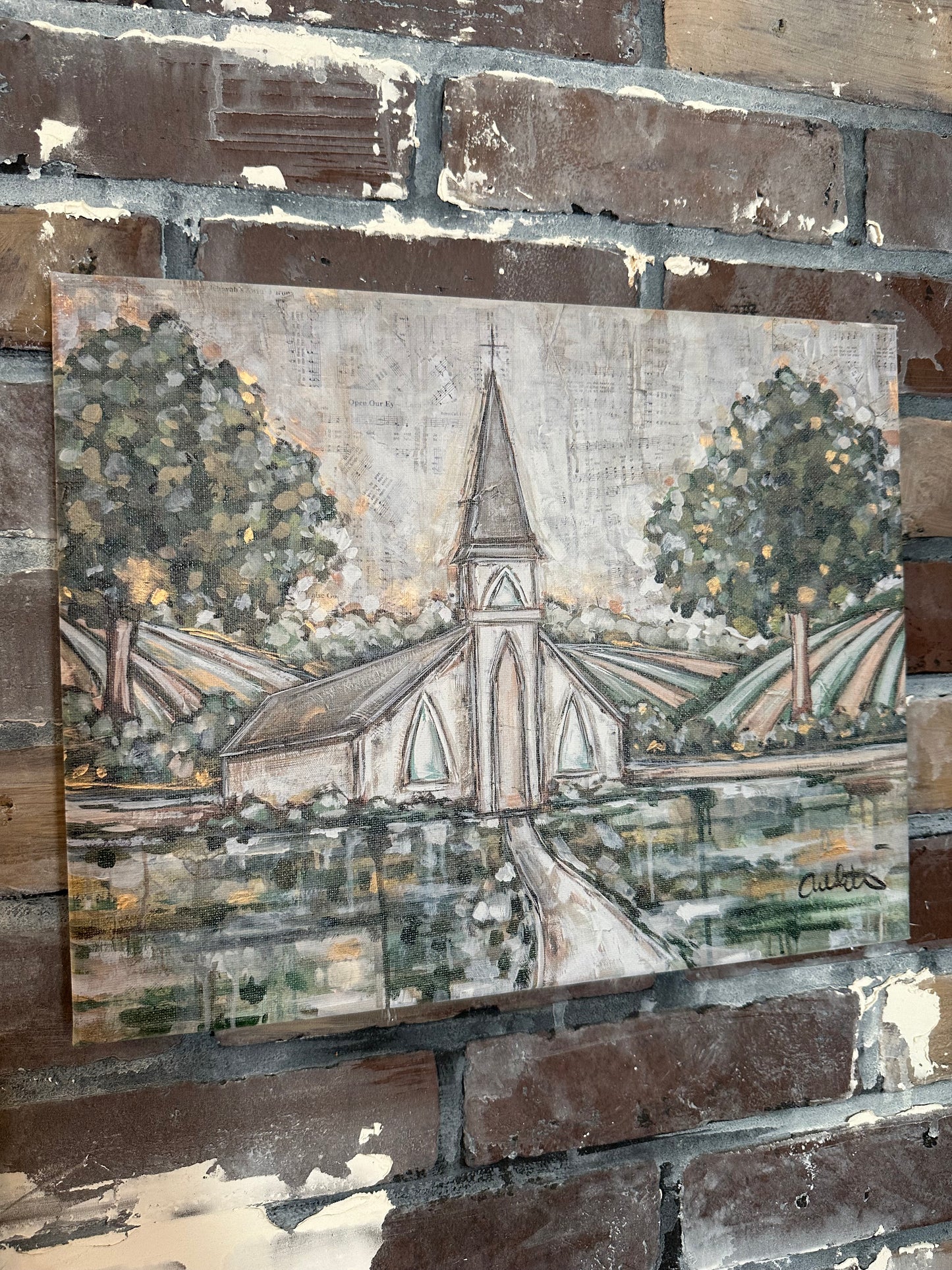 Landscape Church Canvas Print