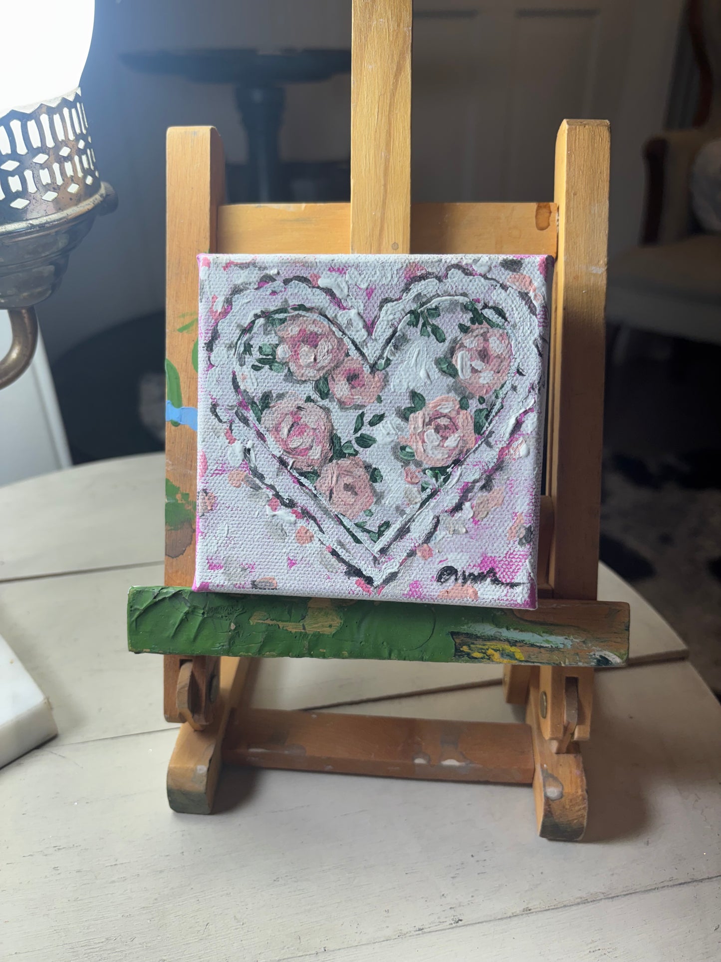 4x4 Original Rose Tapestry Heart Mini
