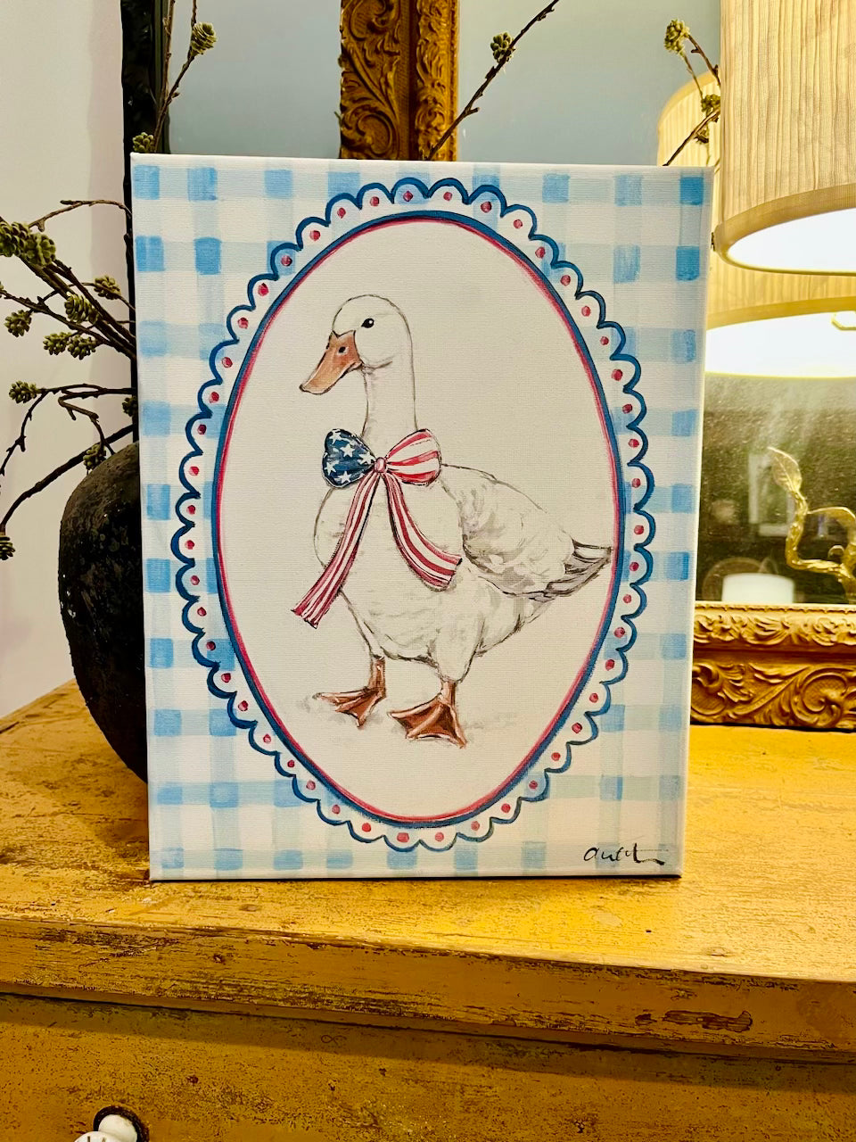 Red, White, and Goose Canvas Print