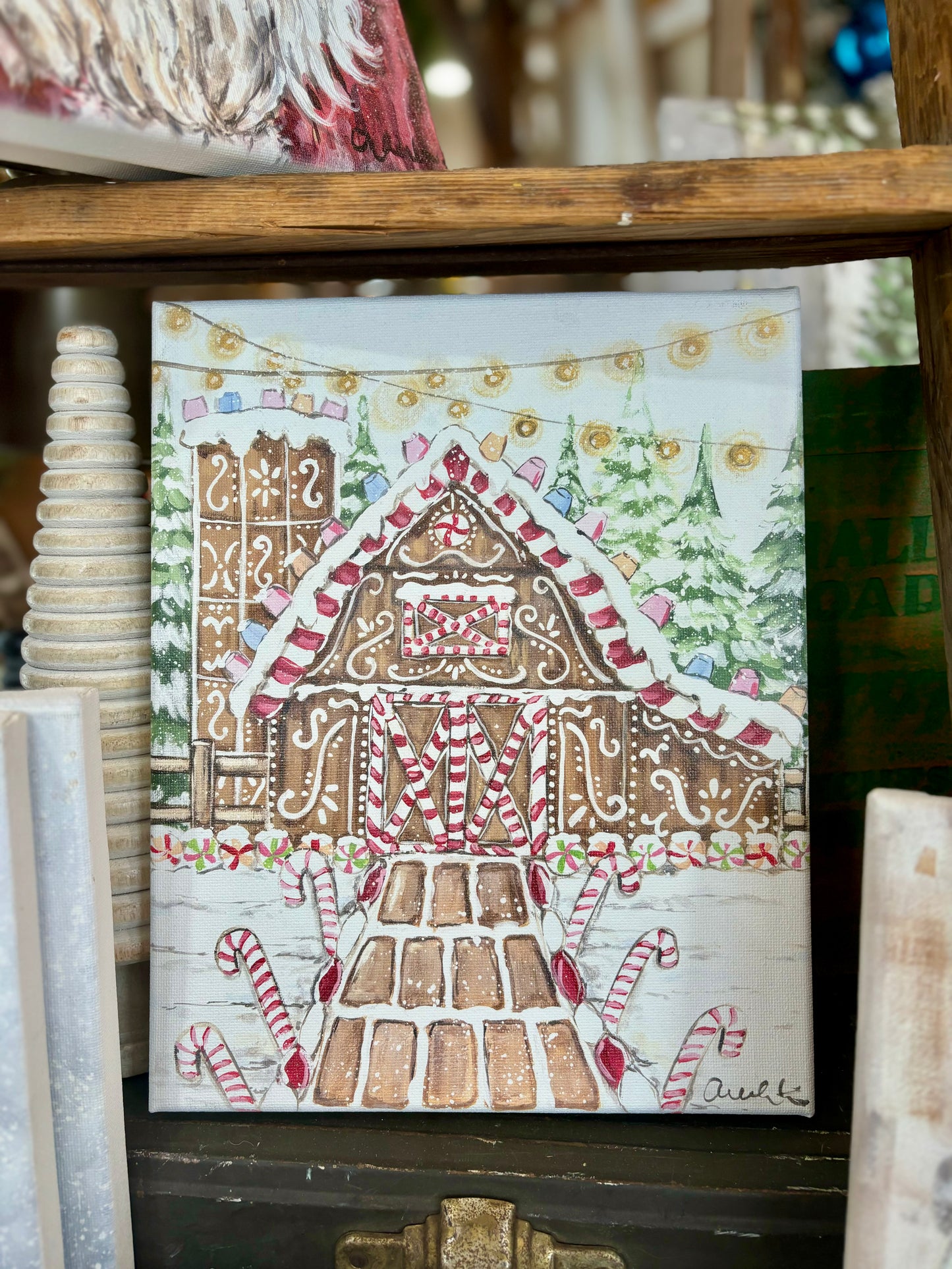 Gingerbread Barn Canvas Print