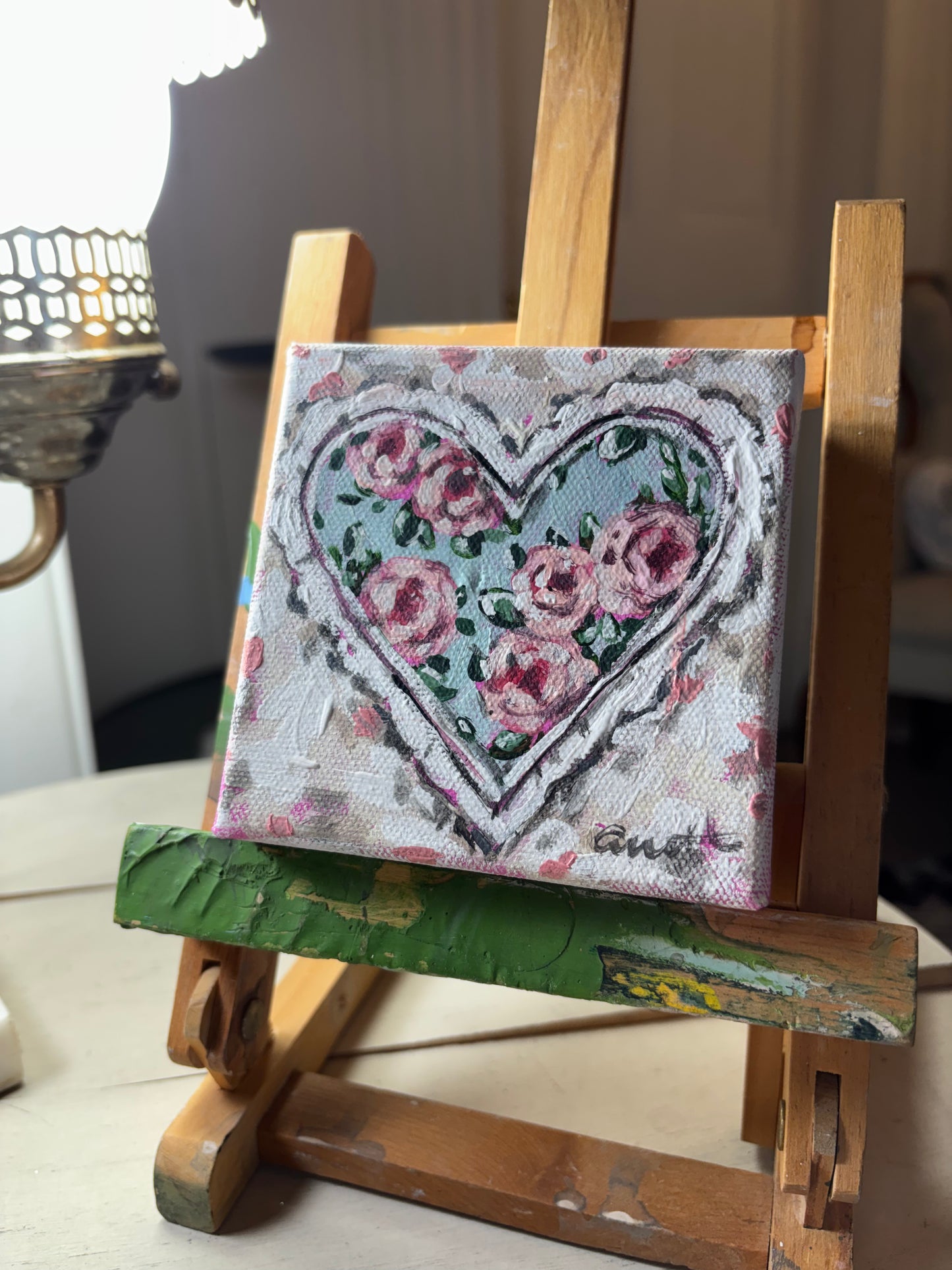 4x4 Origninal Blue Tapestry Heart Mini