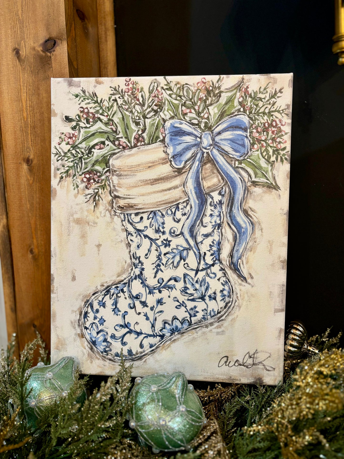Blue Stocking Canvas Print