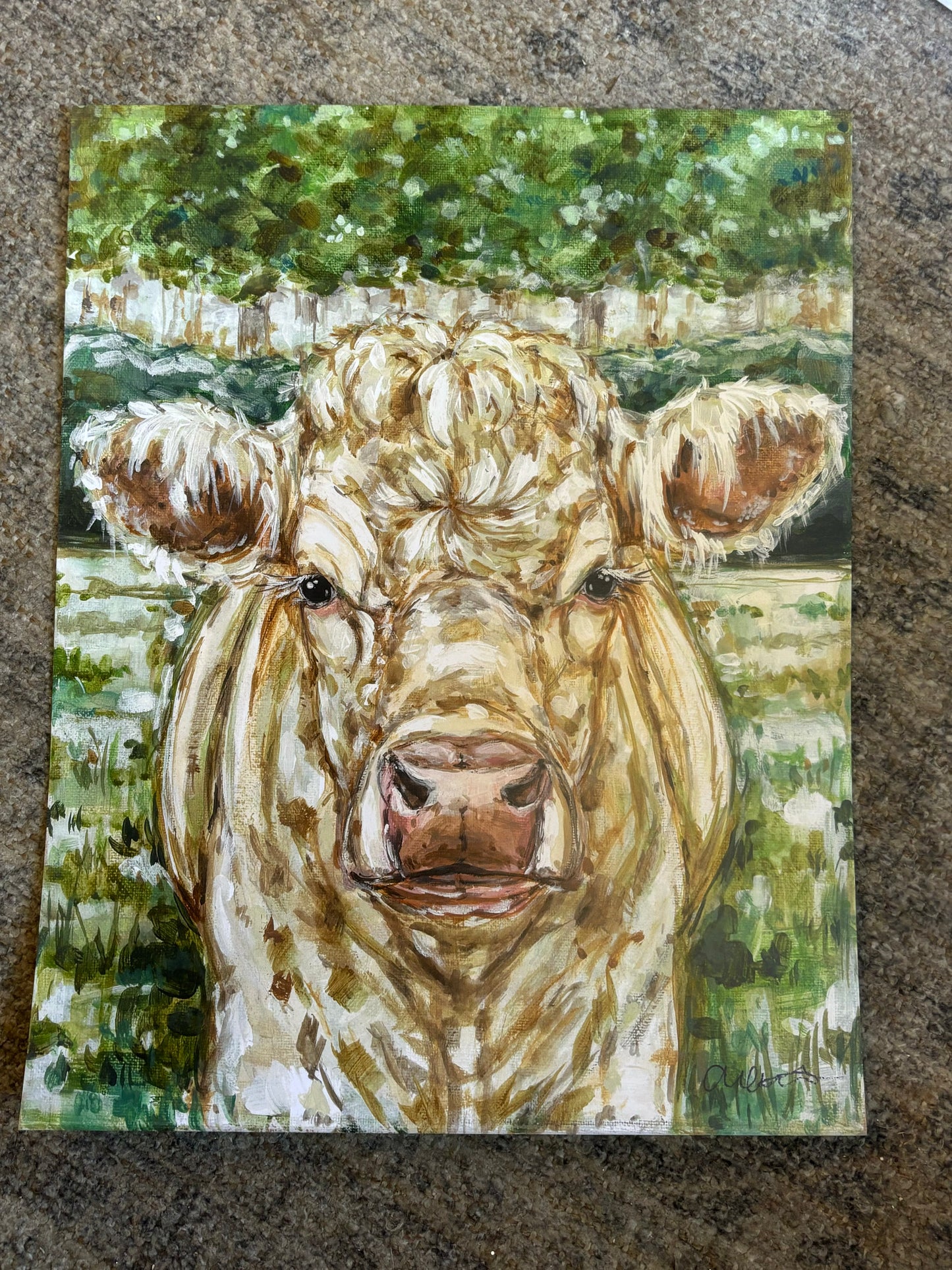 Clara the Cow Paper Print 8x10