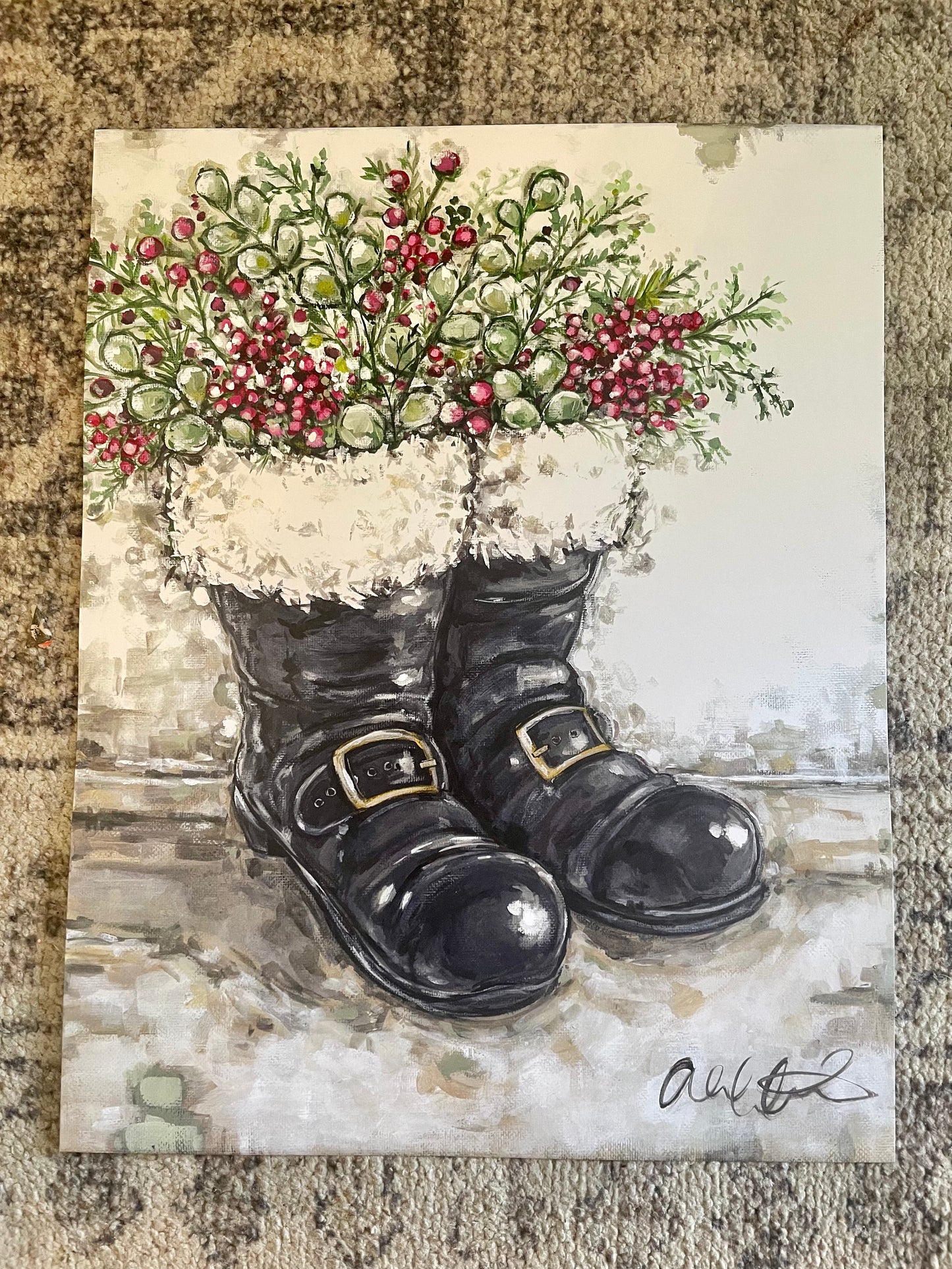 Santa Boots Paper Print 11x14