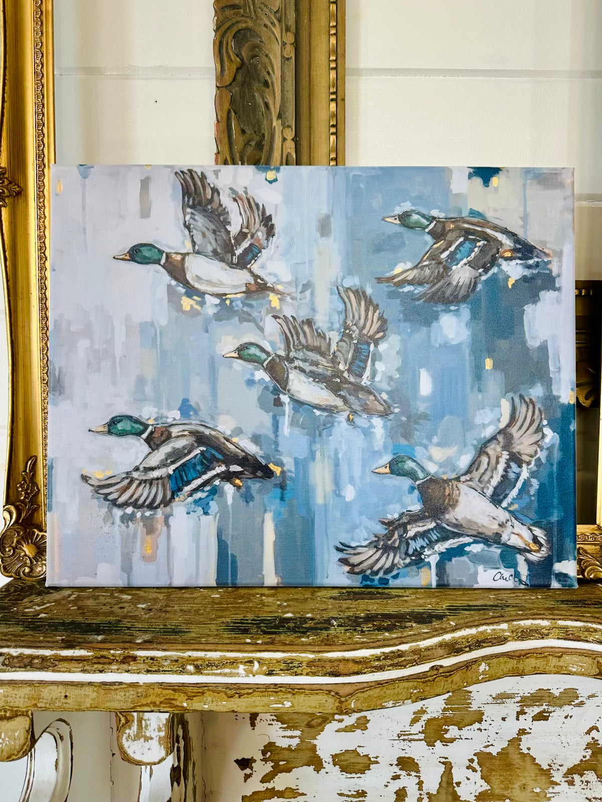 Mallards in Flight Canvas Print