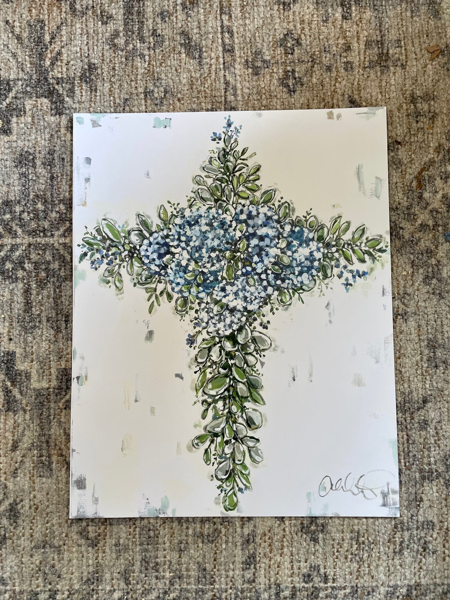 Hydrangea Cross 8x10 Paper Print