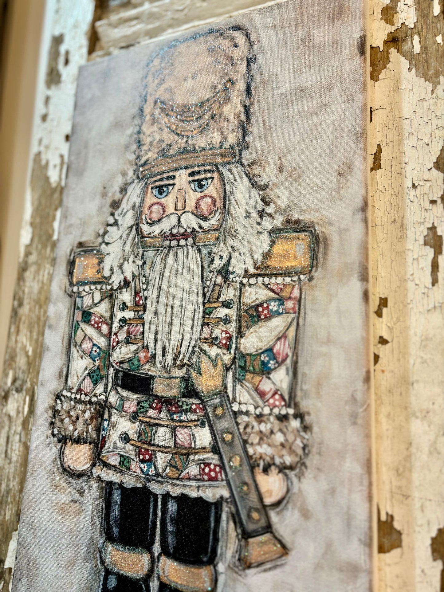 Quilted Nutcracker 12x24
