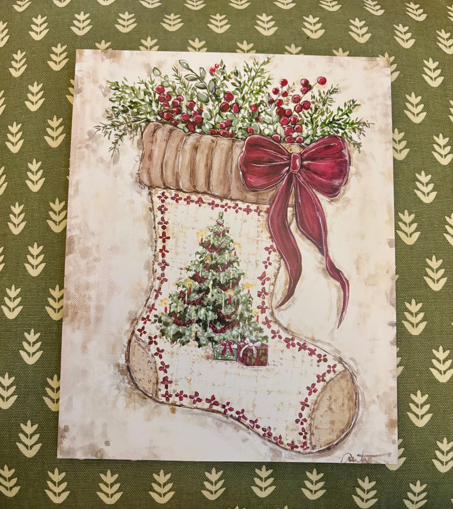 Tree Stocking Paper Print
