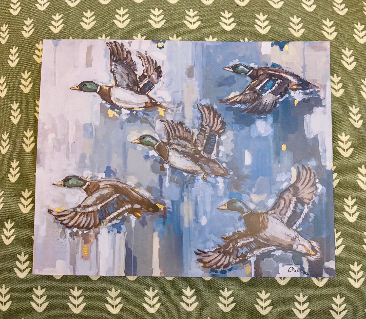 Mallards in Flight Paper Print