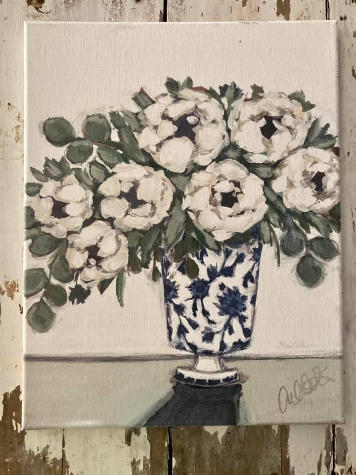 Vintage Bleu Canvas Print