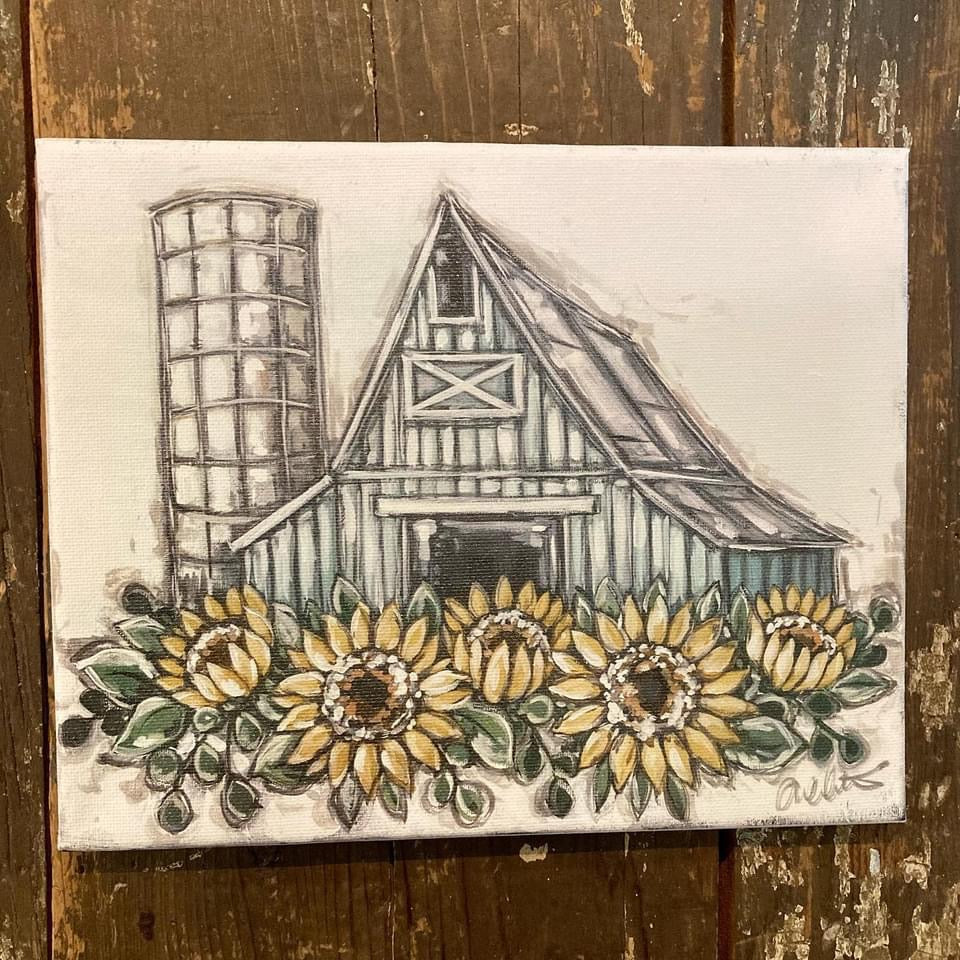Sunflower Barn Canvas Print
