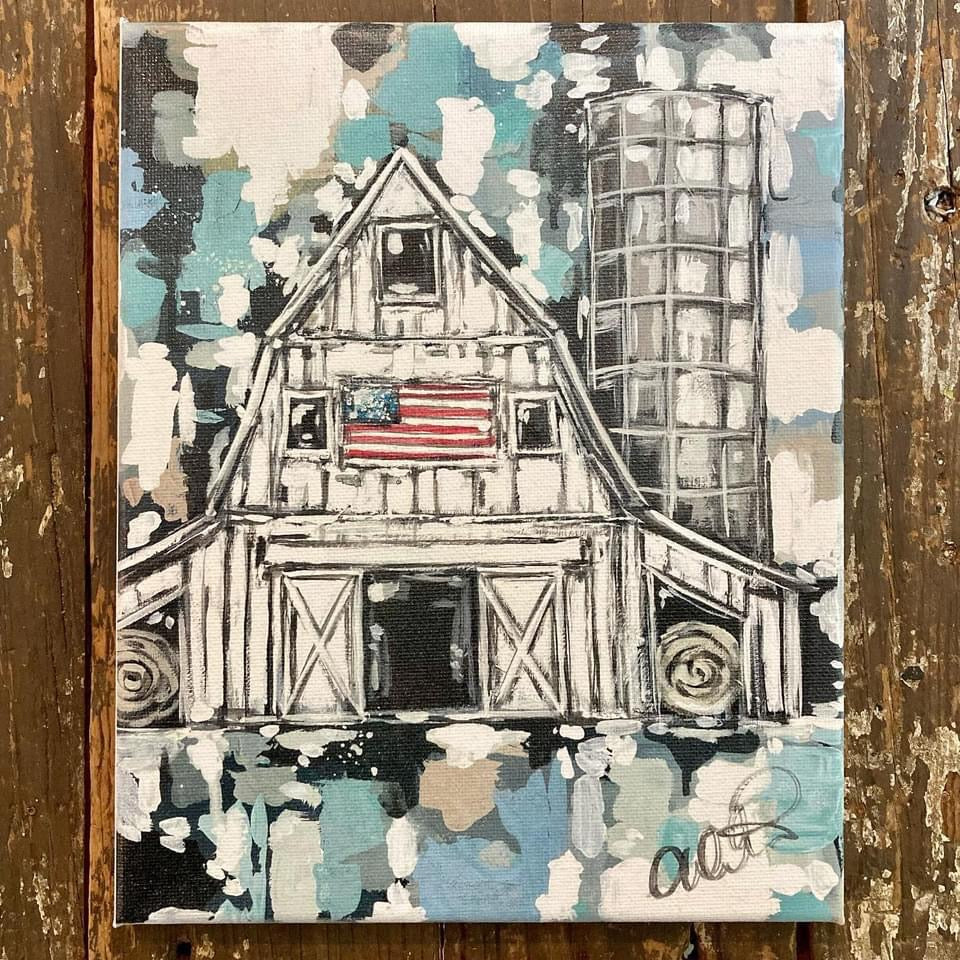 Red, White, and Barn Canvas Print