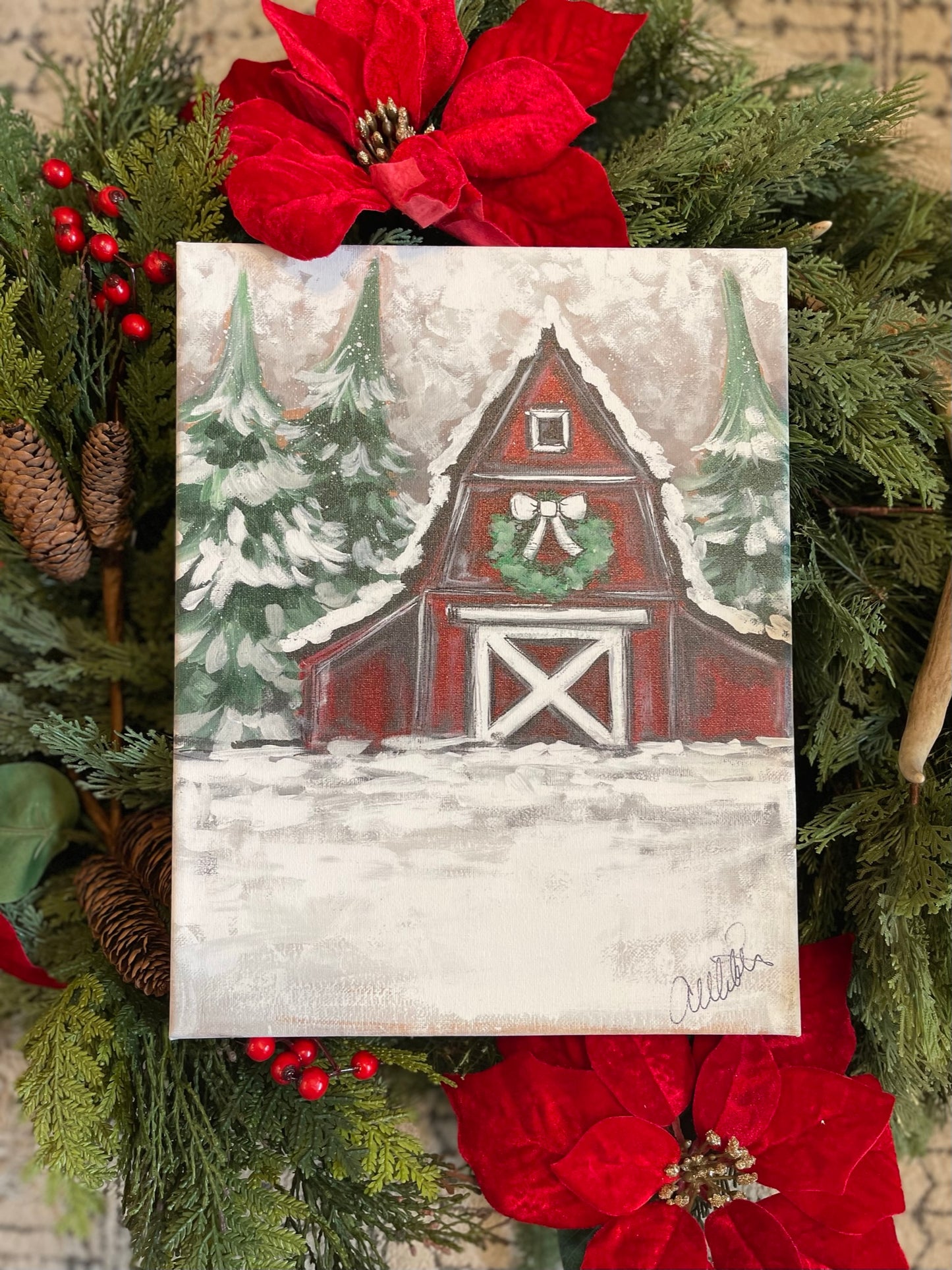 Red Christmas Barn
