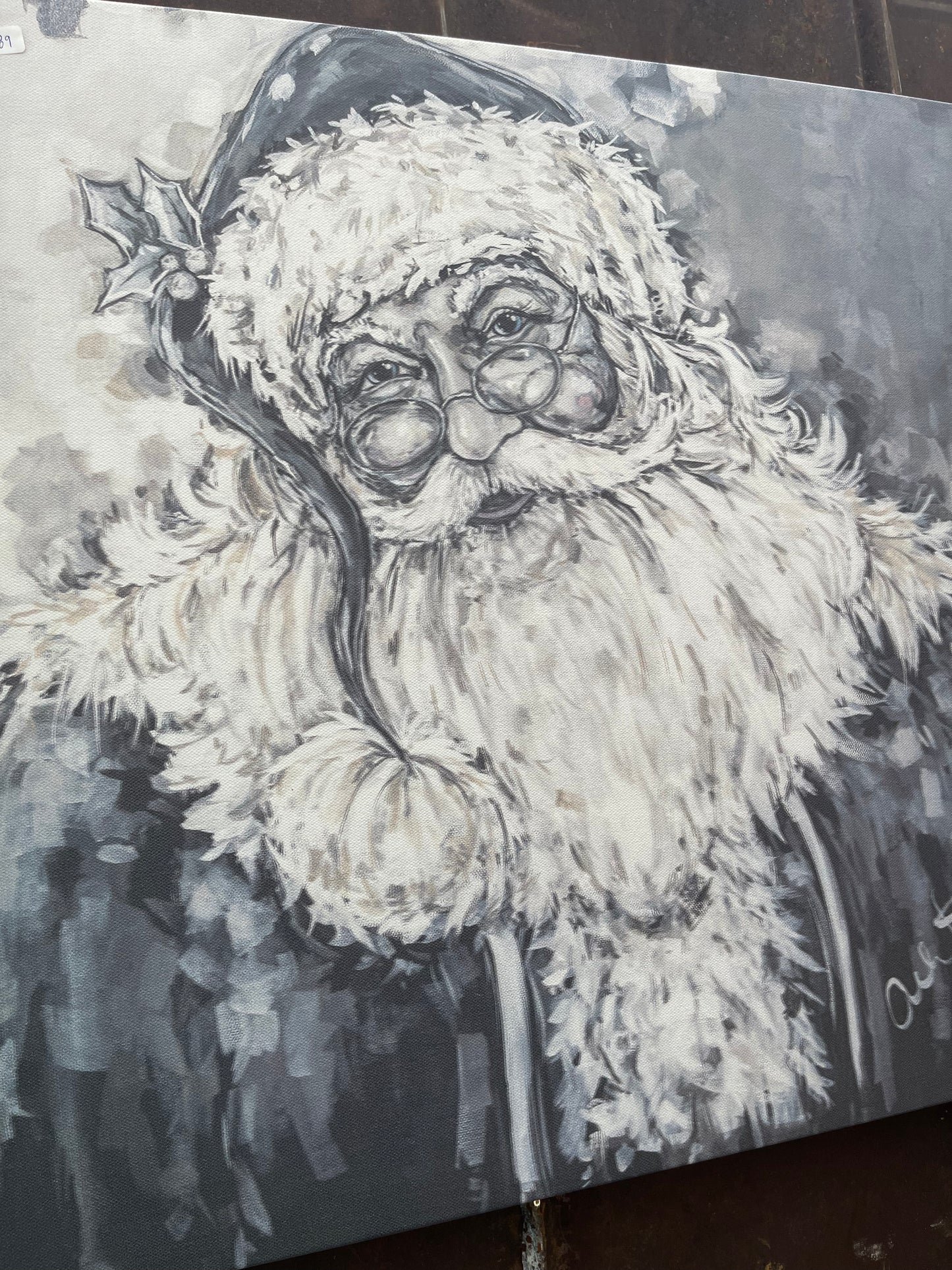 Black & White Santa 24x24