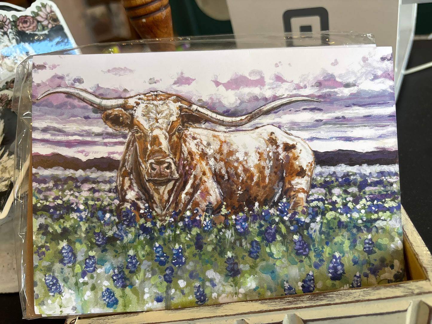 Longhorn in Bluebonnets Cards