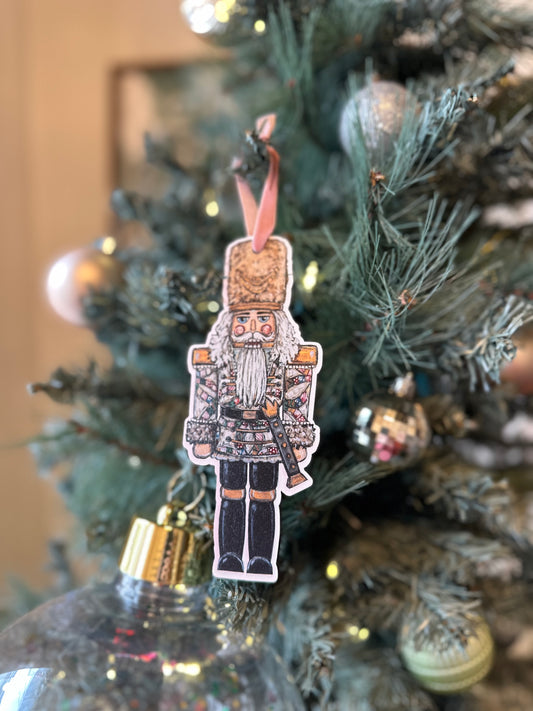 Quilted Nutcracker Shape Ornament