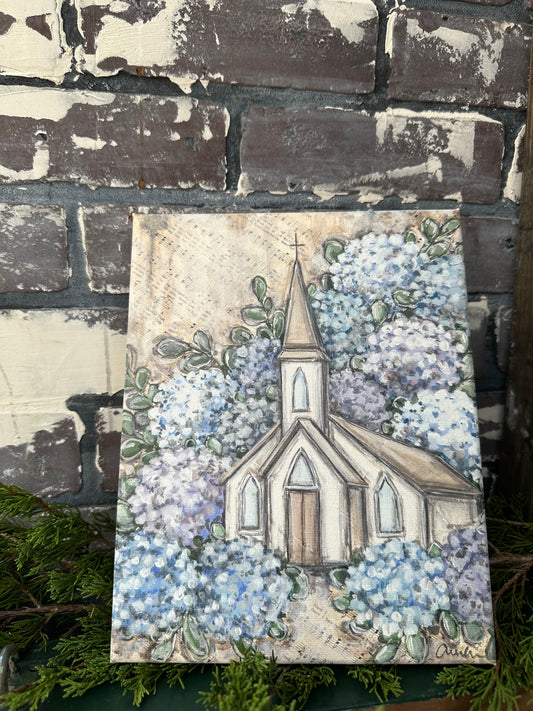 Hydrangea Church 16x20