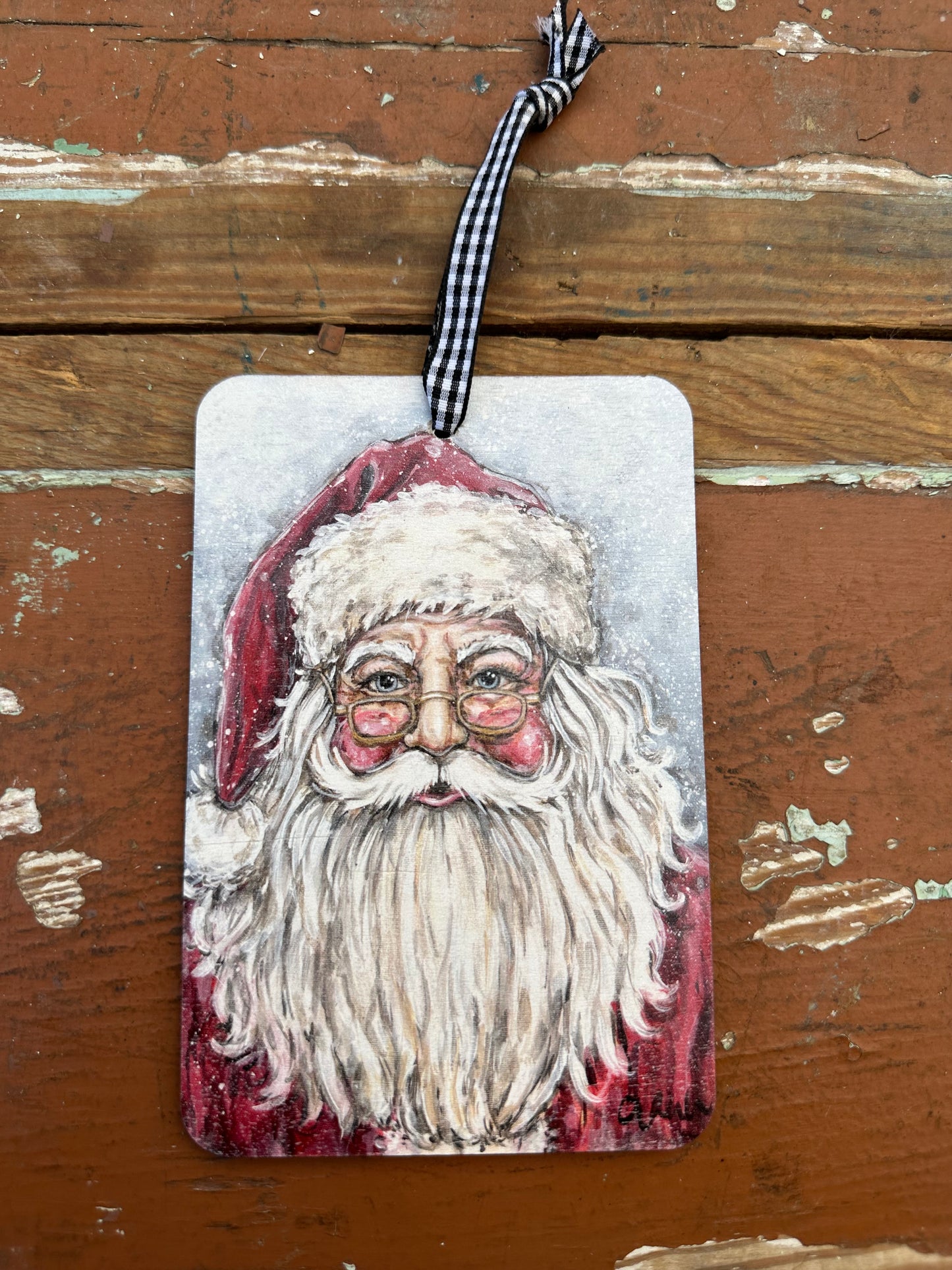 Snowy Santa Ornament