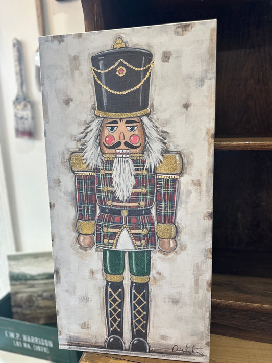 Plaid Nutcracker 12x24
