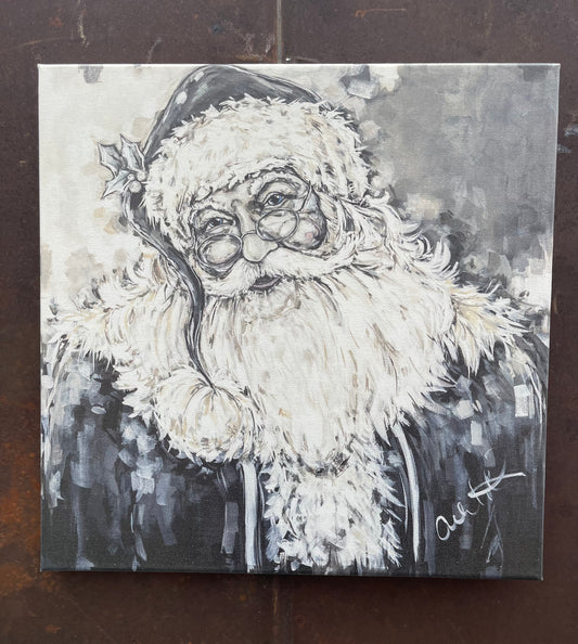 Black & White Santa 14x14