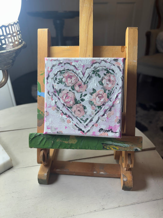 4x4 Original Rose Tapestry Heart Mini