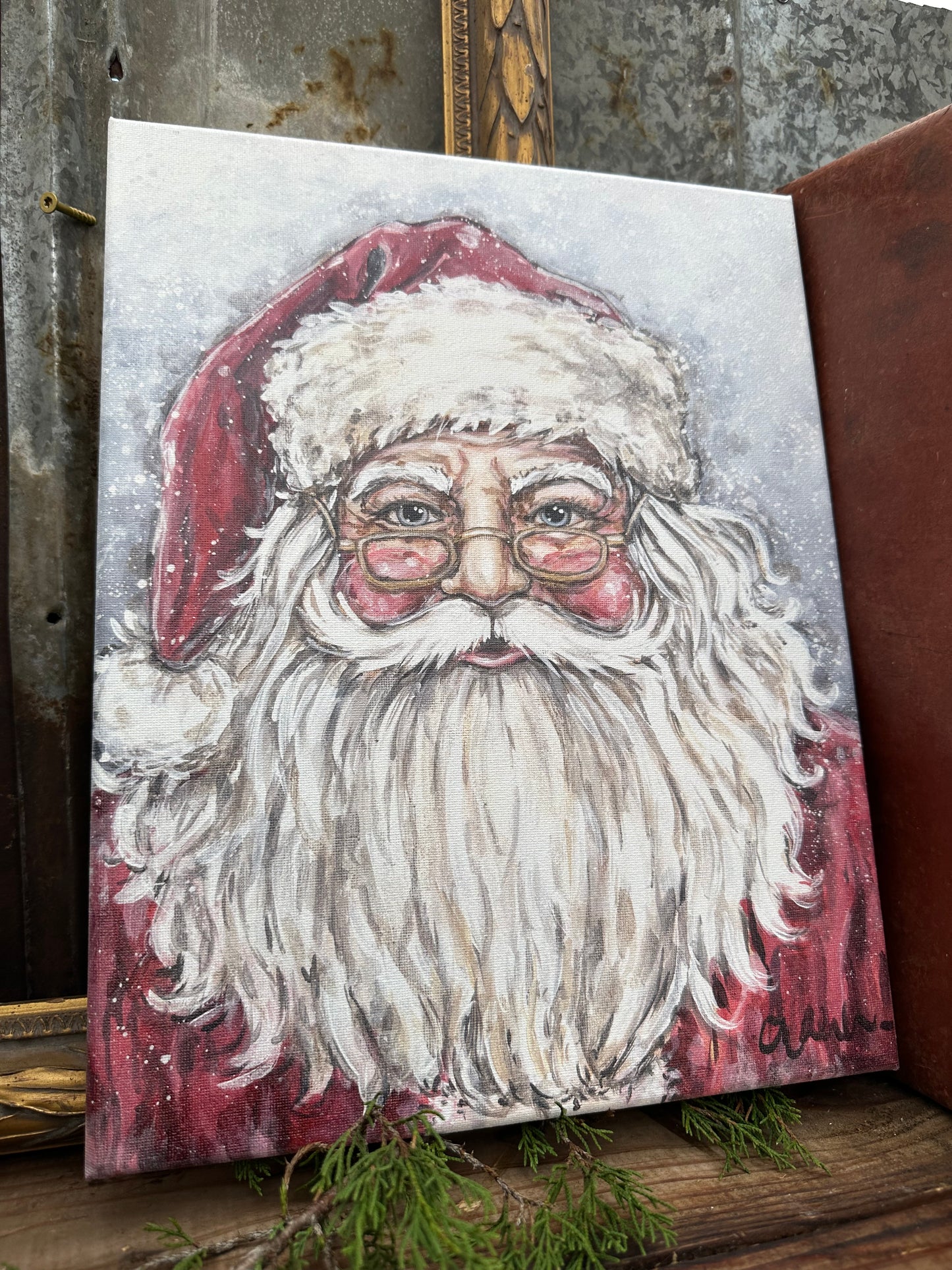 Snowy Santa 16x20