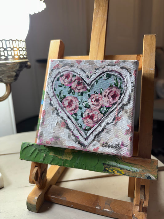 4x4 Origninal Blue Tapestry Heart Mini