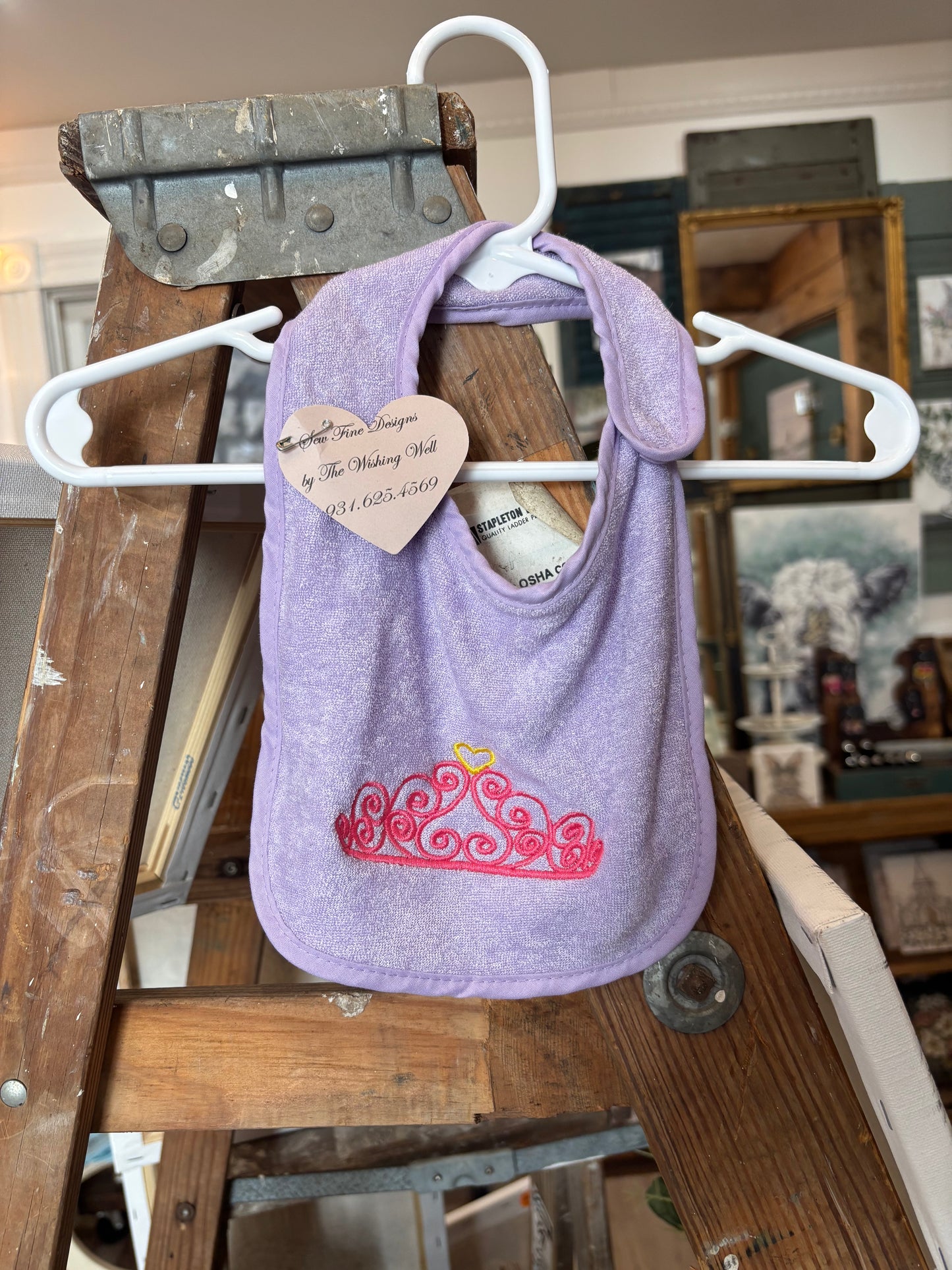 Purple Crown Baby Bib