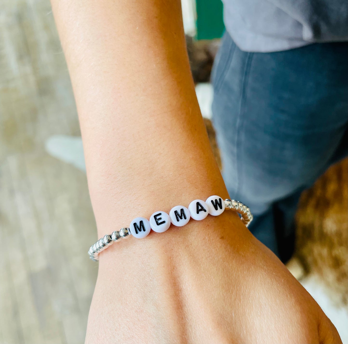 “MEMAW” Silver Bracelet