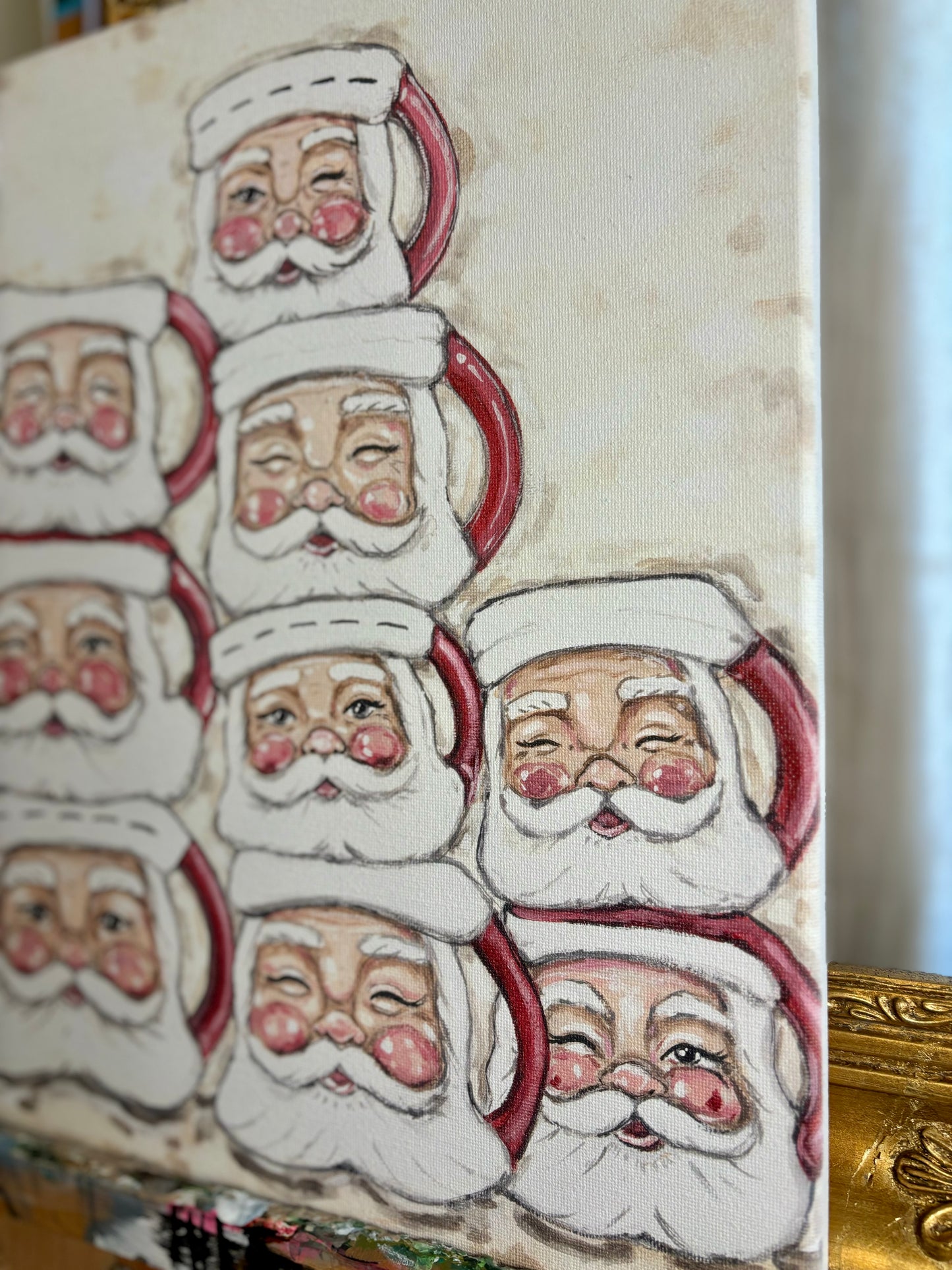 Santa Mugs Canvas Print