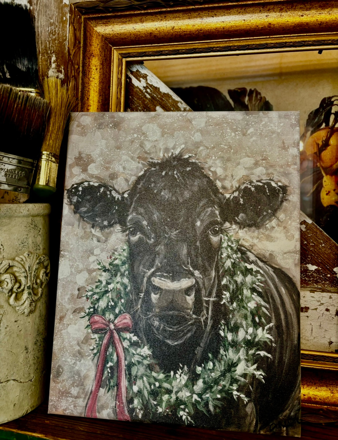 Christmas Cow 2025 Canvas Print
