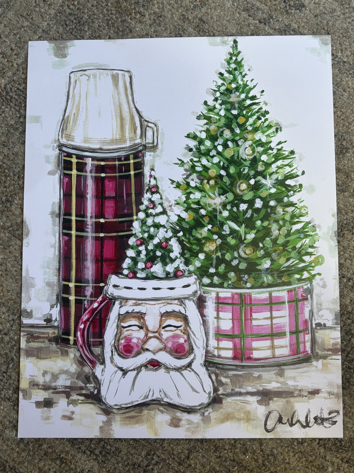 Vintage Christmas Paper Print 11x14