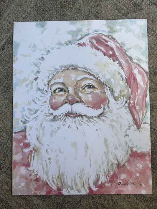 Pink Santa Paper Print 11x14