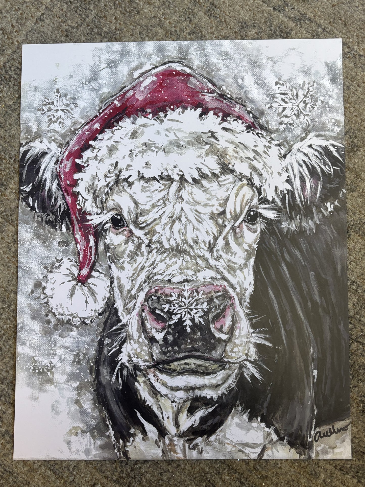 Catchin’ Snowflakes Paper Print 11x14