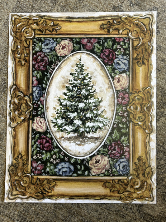 Framed Tree and Tapestry Paper Print 11x14