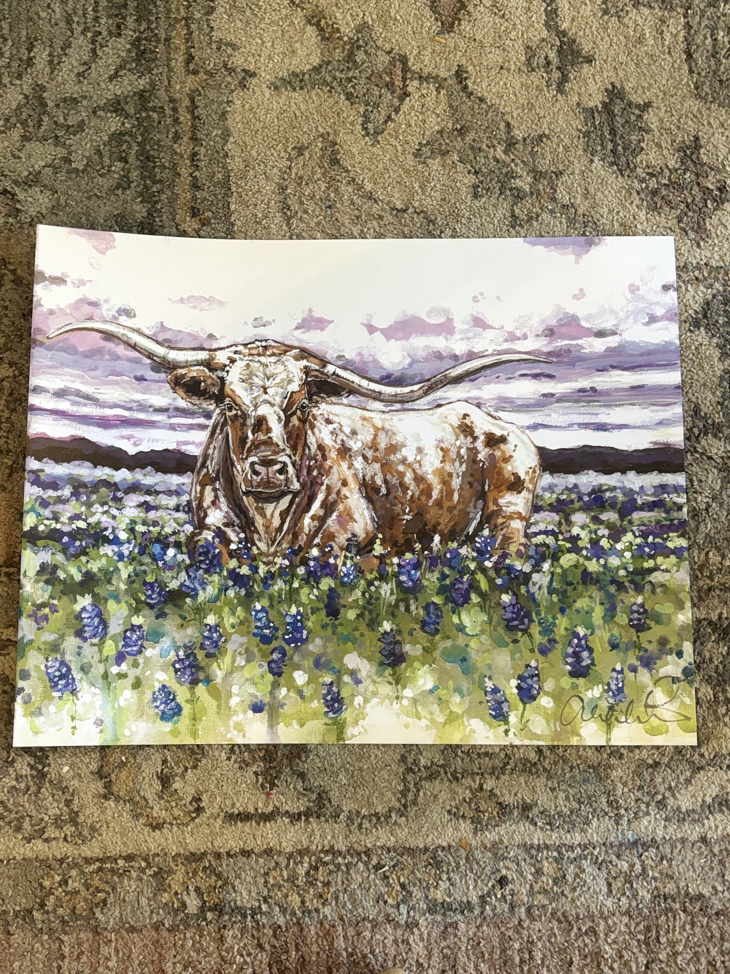 Blue Bonnets Paper Print 8x10