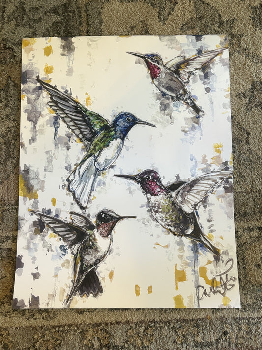 Hummingbirds Paper Print 8x10