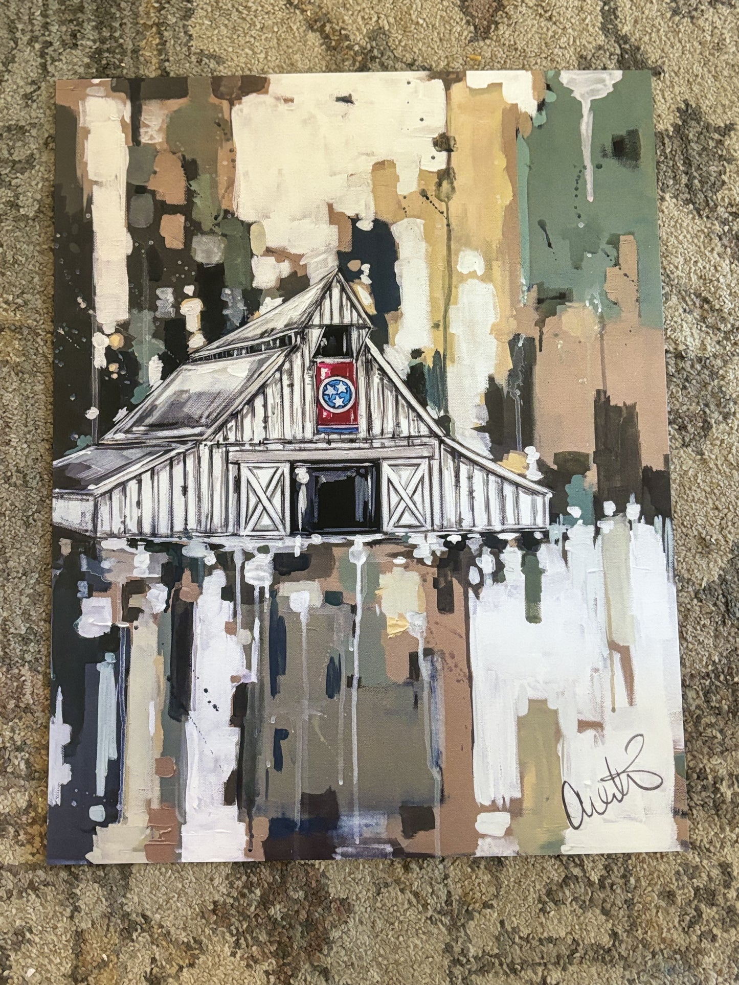 White TN Barn Paper Print 8x10