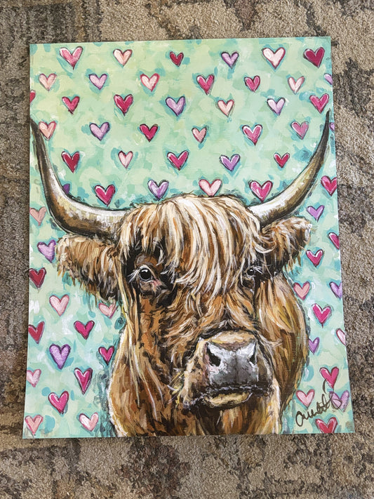 Cupids Cow Paper Print 8x10