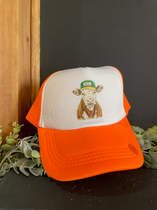 “Support Local Farmers” Trucker Orange Hat