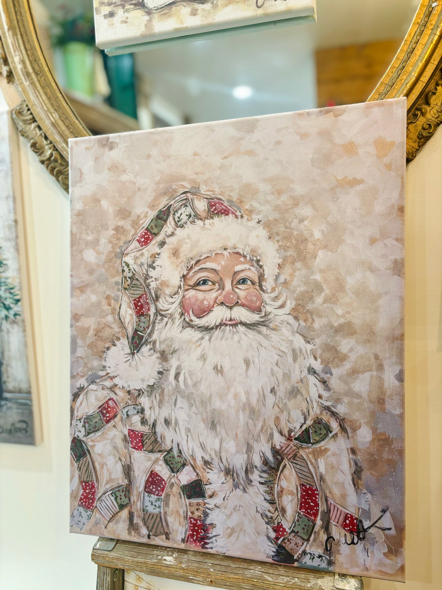 Quilted Santa Canvas Print