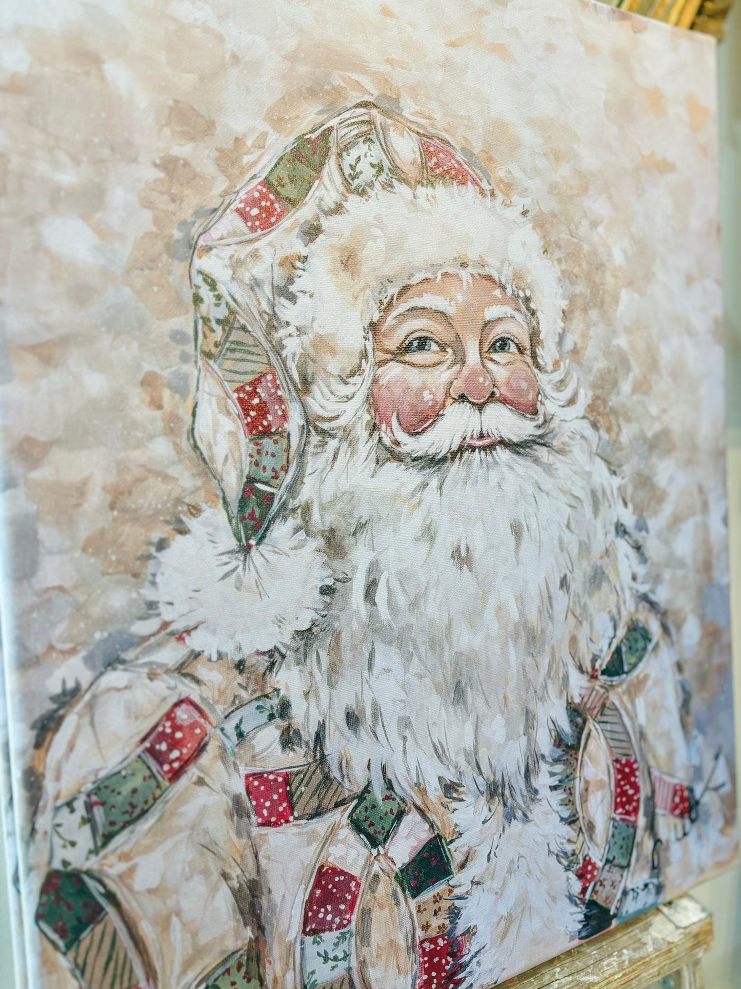 Quilted Santa Canvas Print