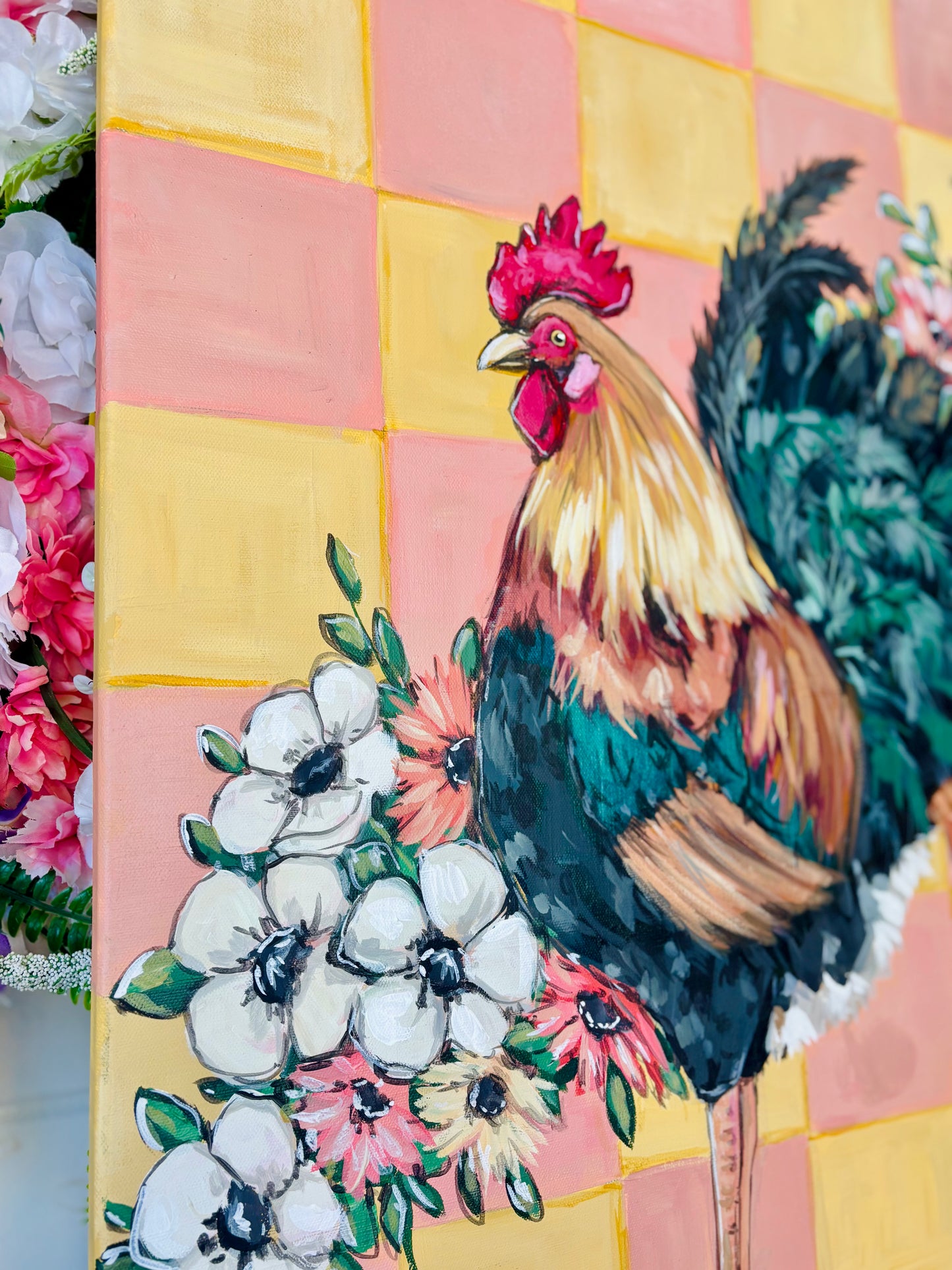 Original Rooster on Checkered
