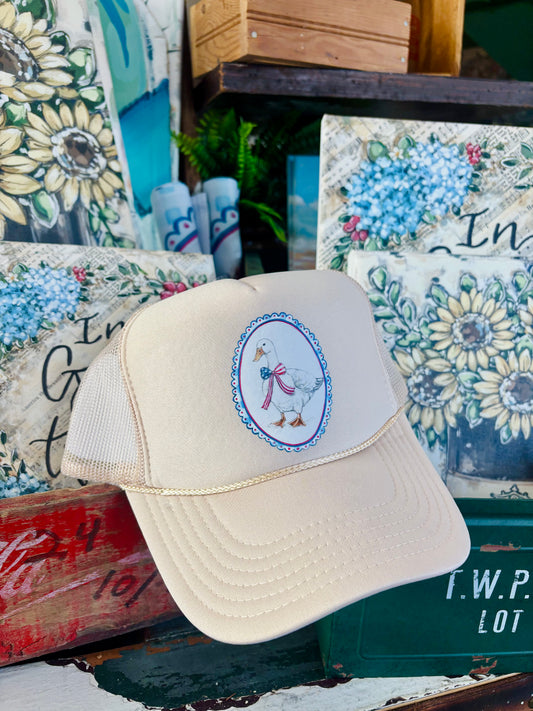 Red, White, and Goose Trucker Hat