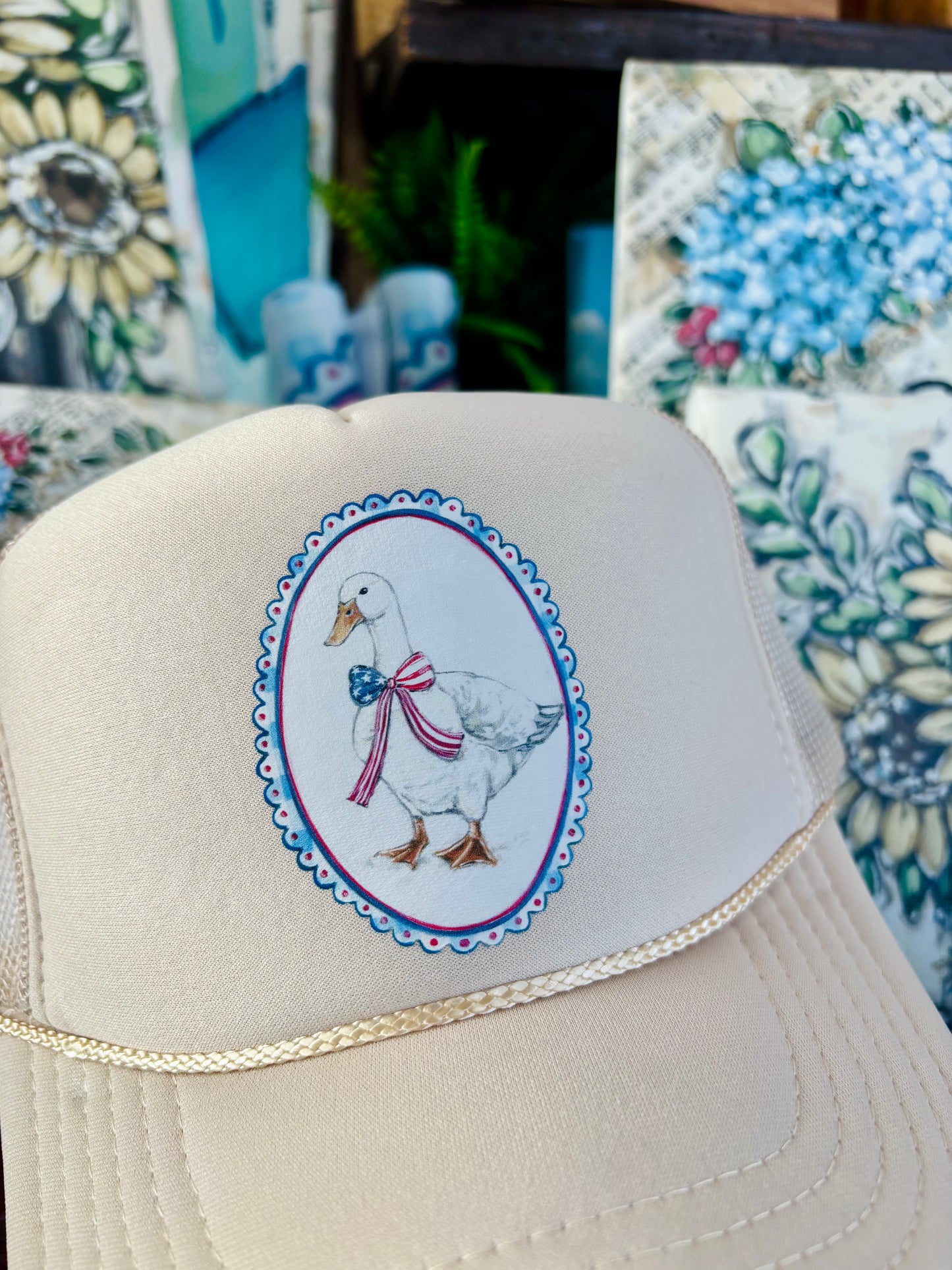 Red, White, and Goose Trucker Hat