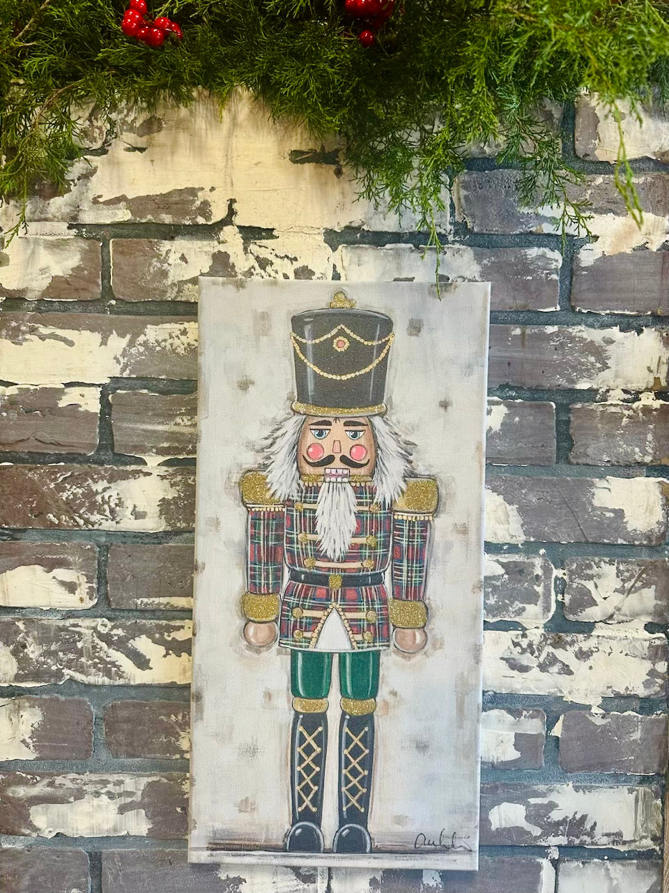 Plaid Nutcracker Canvas Print 10x20